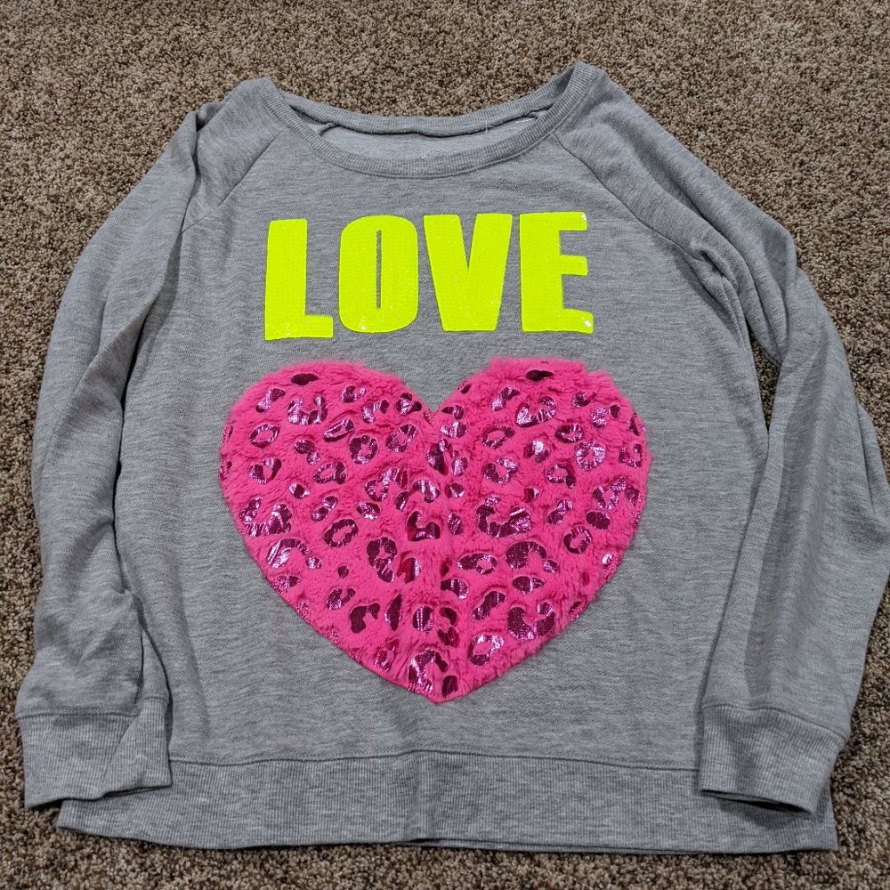 Justice Sweatshirt LOVE - Size 20 NWOT